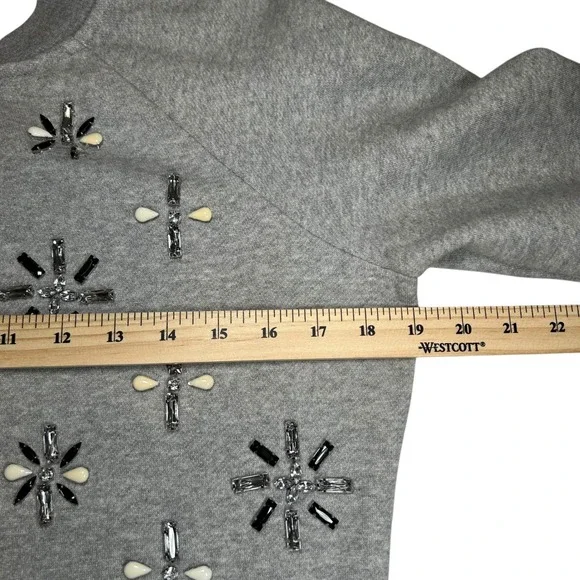 Banana Republic Women Grey Embellished Sweater Bomber Size S - Picture 5 of 10